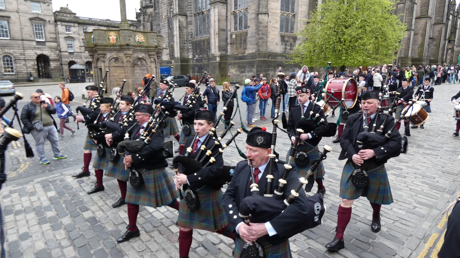 Stockbridge Pipe Band - May Day Parade, Royal Mile, Edinburgh - May 2024